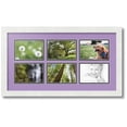 thumbnail image 1 of ArtToFrames Collage Photo Picture Frame with 6 - 4x6 Openings, Framed in White with Lavender Mist and Black Mats (CDM-3966-153), 1 of 8