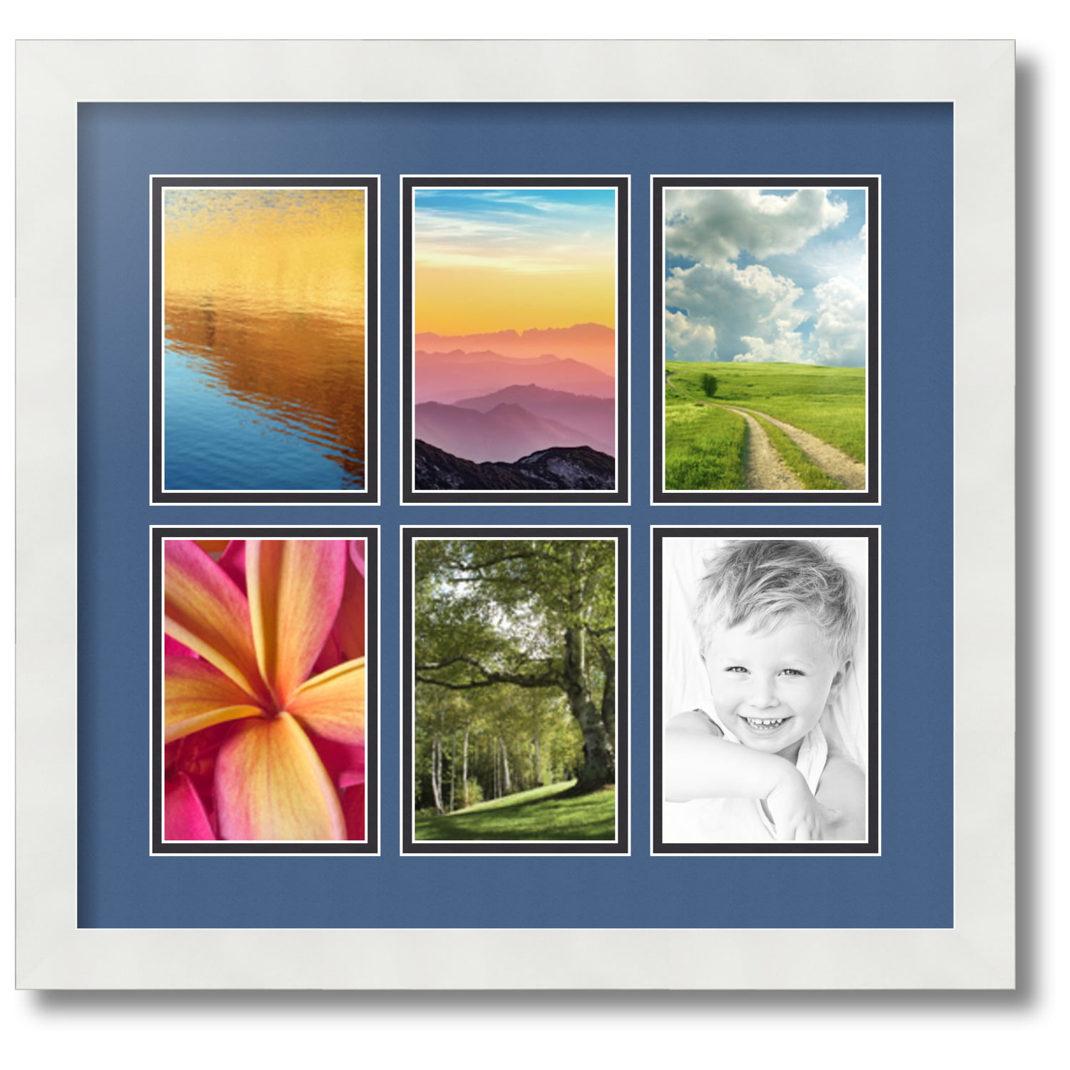 6-Opening, for 4x6, 4x4, and 5x7 Photos, Collage Picture Frame