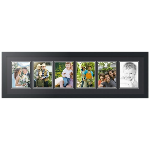ArtToFrames Collage Photo Picture Frame with 6 - 5x7 Openings, Framed in Black with Black and Black Mats (CDM-3926-150)