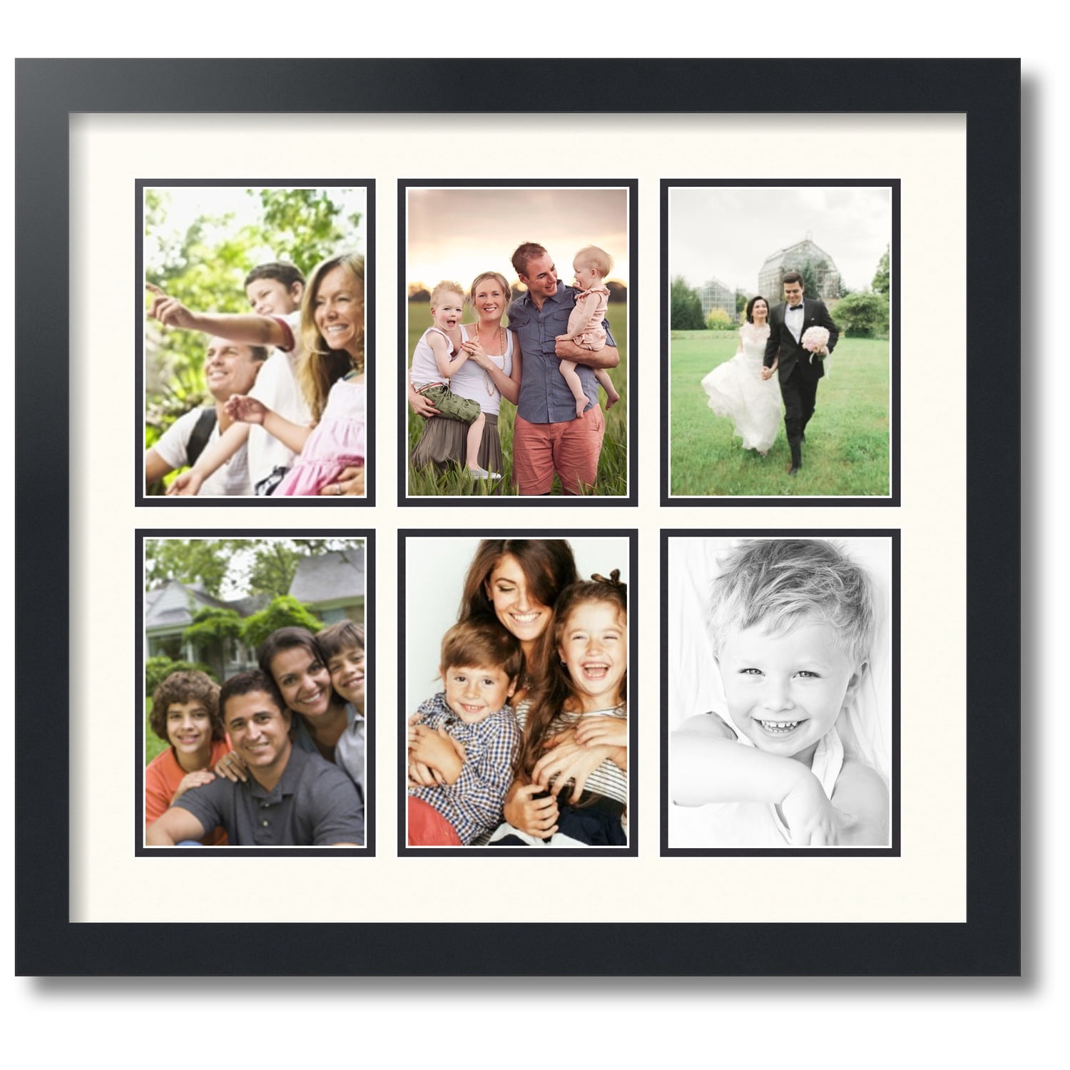 ArtToFrames Collage Photo Picture Frame with 6 - 5x7 Openings, Framed ...