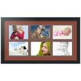 thumbnail image 1 of ArtToFrames Collage Photo Picture Frame with 6 - 5x7 Openings, Framed in Black with Cognac and Black Mats (CDM-3926-153), 1 of 8