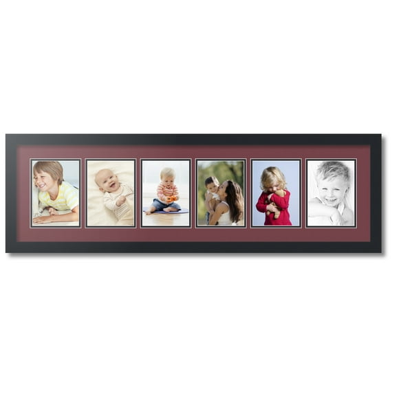 ArtToFrames Collage Photo Picture Frame with 6 - 5x7 Openings, Framed in Black with Maple Leaf and Black Mats (CDM-3926-150)