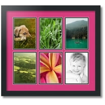 ArtToFrames Collage Photo Picture Frame with 6 - 5x7" Openings, Framed in Black with Tulip and Black Mats (CDM-3926-2041)