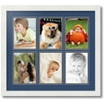 thumbnail image 1 of ArtToFrames Collage Photo Picture Frame with 6 - 5x7" Openings, Framed in White with Delft Blue and Black Mats (CDM-3966-2041), 1 of 8