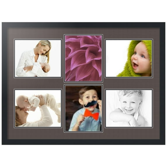 ArtToFrames Collage Photo Picture Frame with 6 - 8x10 Openings, Framed in Black with Chestnut and Black Mats (CDM-3926-167)