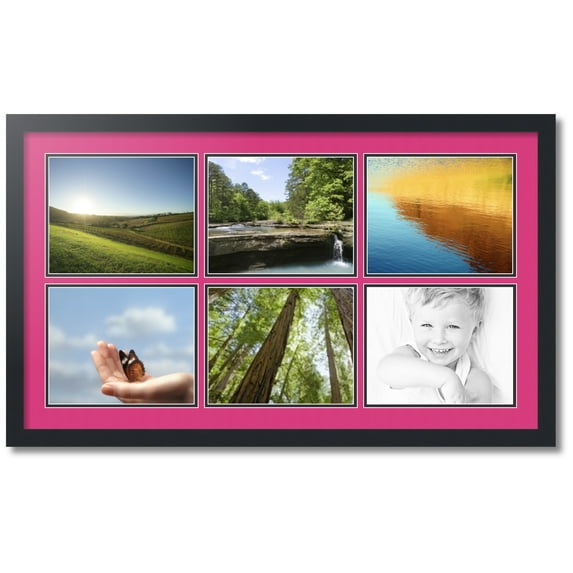 ArtToFrames Collage Photo Picture Frame with 6 - 8x10" Openings, Framed in Black with Tulip and Black Mats (CDM-3926-92)