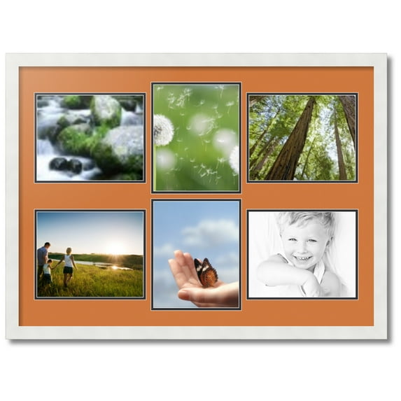 ArtToFrames Collage Photo Picture Frame with 6 - 8x10 Openings, Framed in White with Octoberfest and Black Mats (CDM-3966-167)