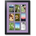 thumbnail image 1 of ArtToFrames Collage Photo Picture Frame with 9 - 3x5 Openings, Framed in Black with Lavender Mist and Black Mats (CDM-3926-213), 1 of 8