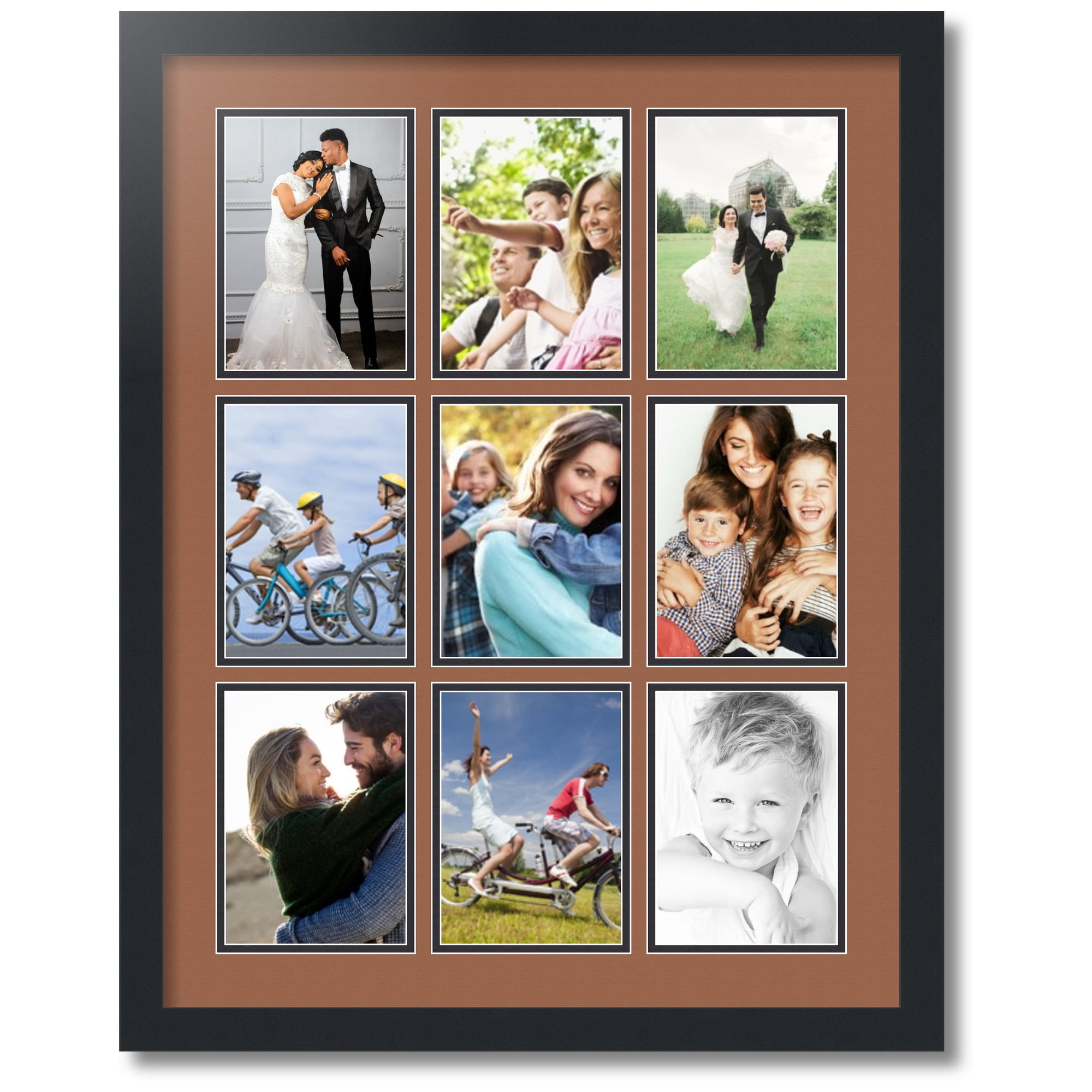 ArtToFrames Collage Photo Picture Frame with 9 - 5x7 Openings, Framed ...
