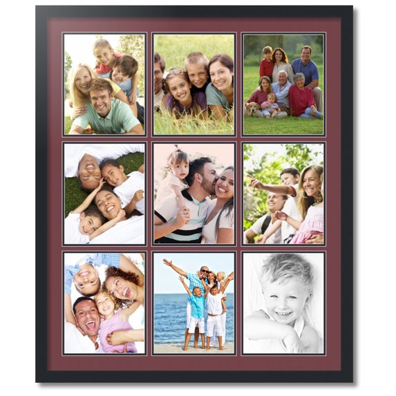 ArtToFrames Collage Photo Picture Frame with 9 - 8x10 Openings, Framed in Black with Maple Leaf and Black Mats (CDM-3926-213)