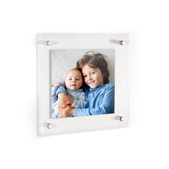 ArtToFrames Floating Acrylic Frame for Photos Up to 20x20 inches (Full Frame is 24x24) with Chrome Acrylic Standoff Hardware