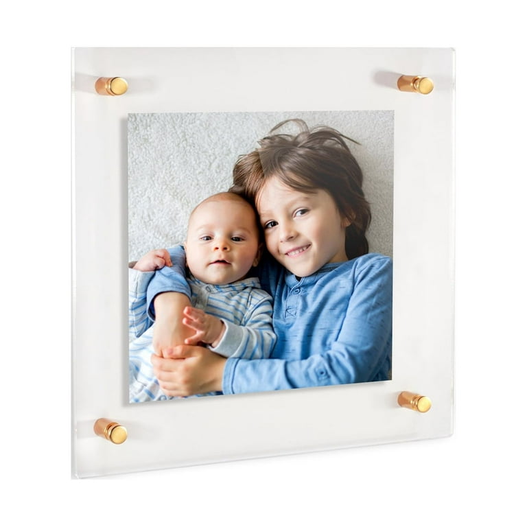 ArtToFrames 16x20 inch Magnetic Acrylic Frame with Gold Standoffs for Wall Mounting and Removable Acrylic Front, Full Frame Size Is 20x24 Inches
