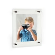 ArtToFrames Floating Acrylic Frame for Photos Up to 4x6 inches (Full Frame is 8x10) with Black Acrylic Standoff Hardware