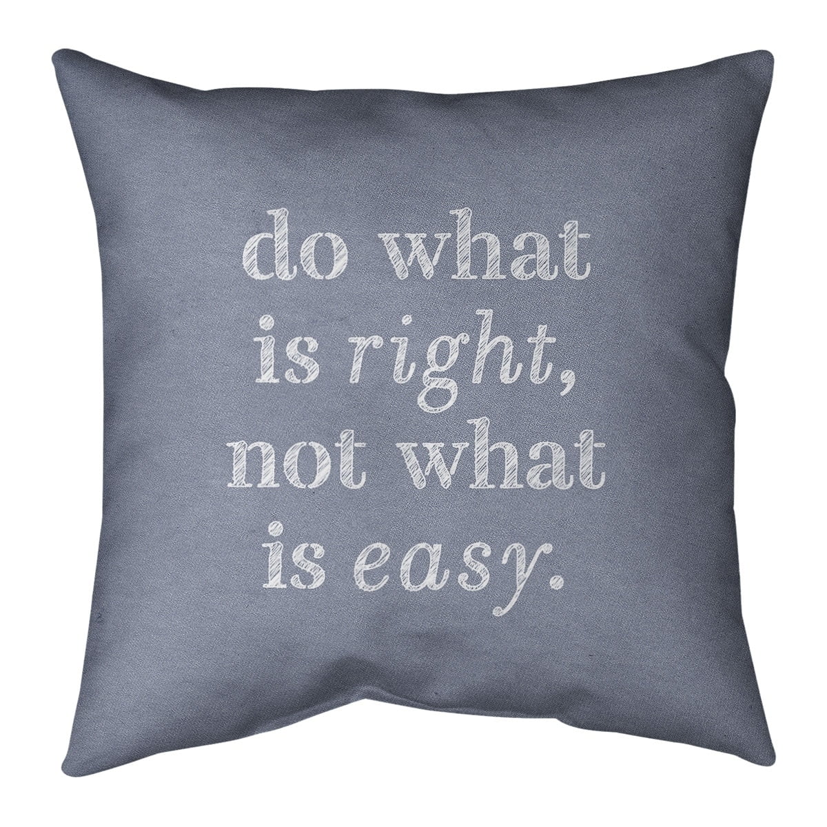 Blue Faux Linen Inspirational Quote Pillow Cover 18" x 18"