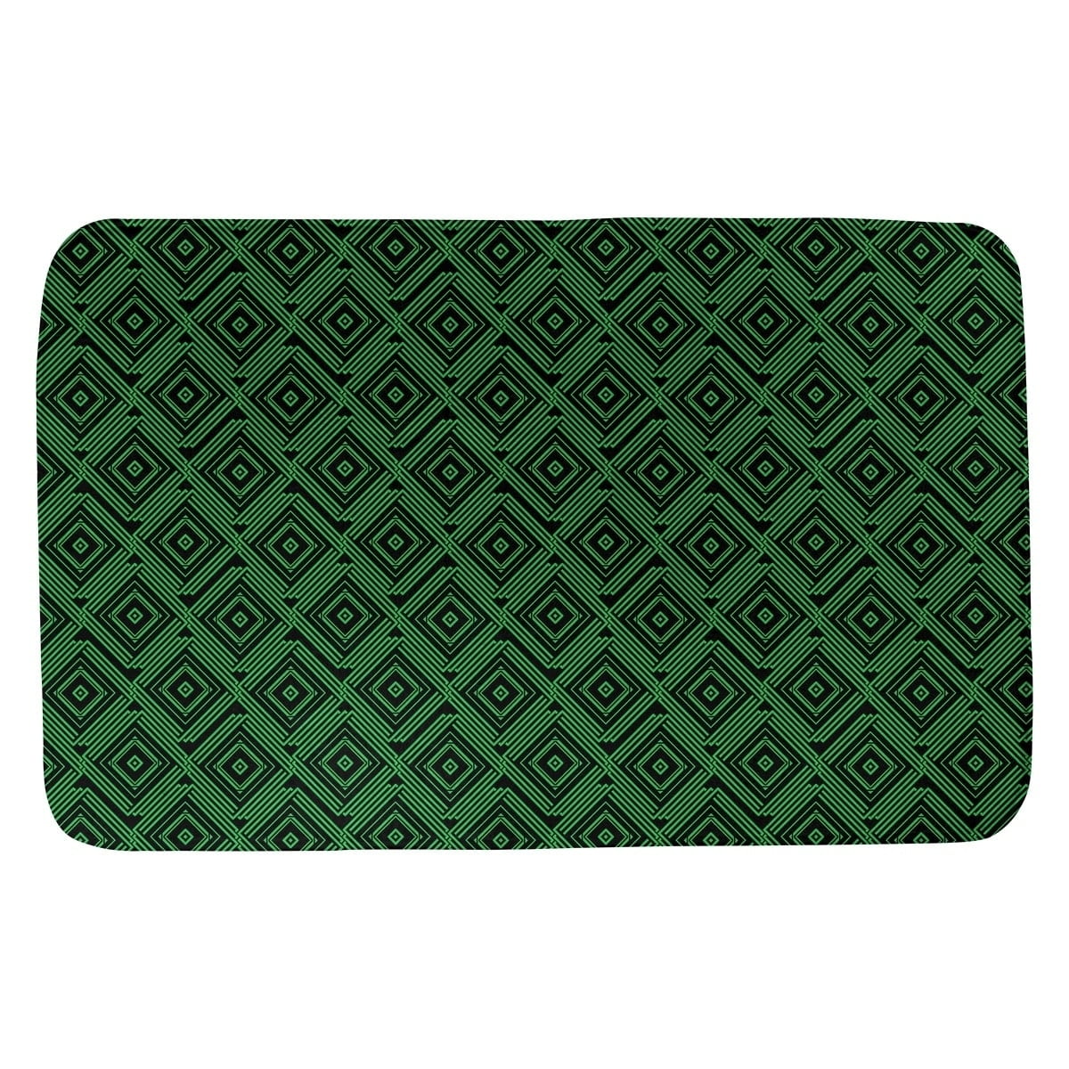 Black and Green Microfiber Foam Bath Mat 17 x 24