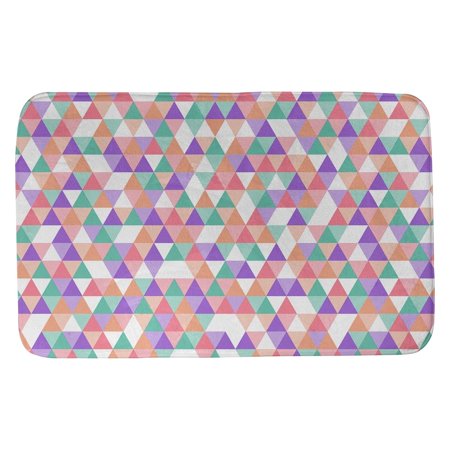 ArtVerse Triangle Pattern Bath Mat Purple & Orange 21 x 34