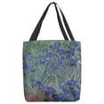 thumbnail image 1 of ArtVerse Vincent Van Gogh Irises Tote Bag Blue Petals 16 x 16, 1 of 5