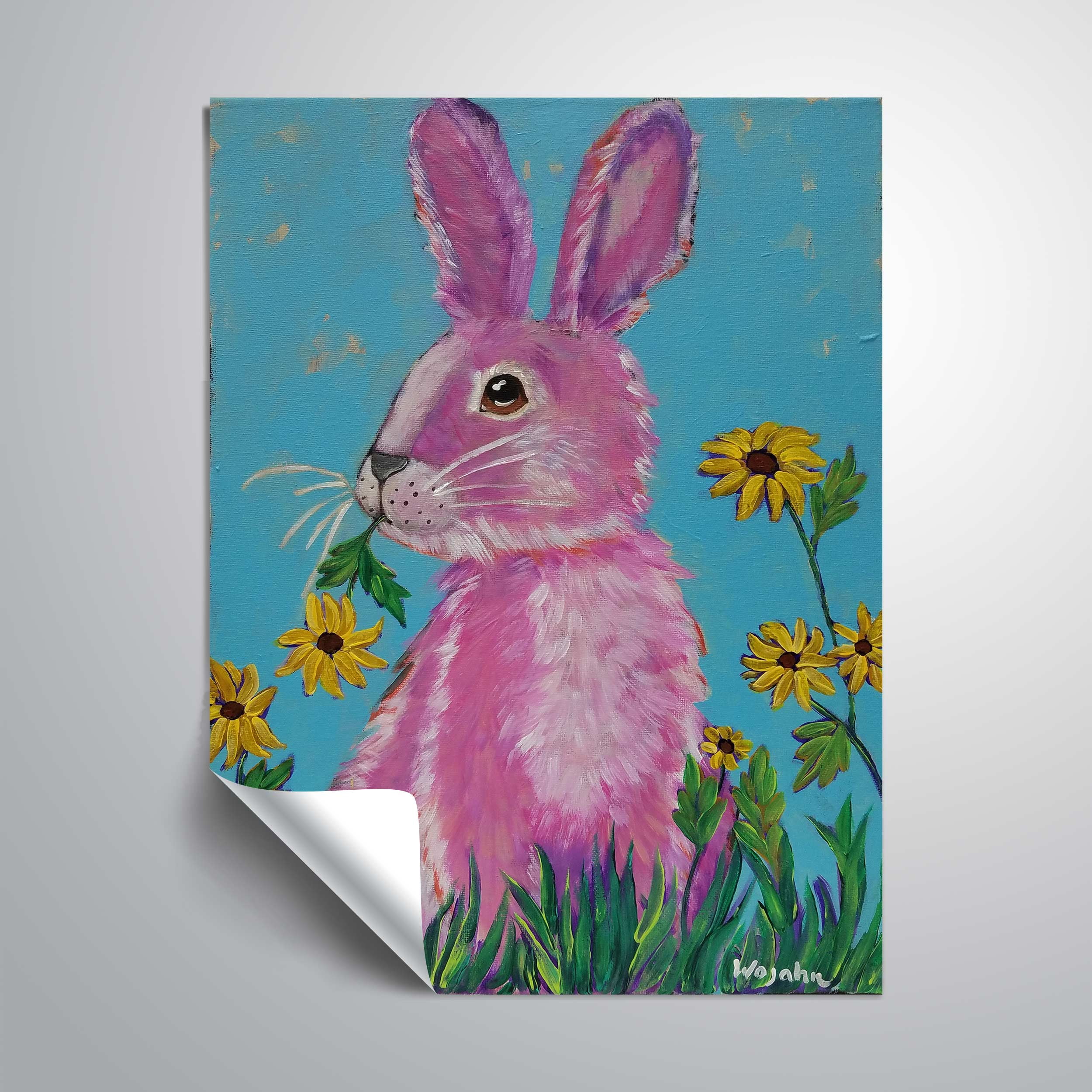 ArtWall A Pink Pause, Removable Wall Art Mural by Holly Wojahn