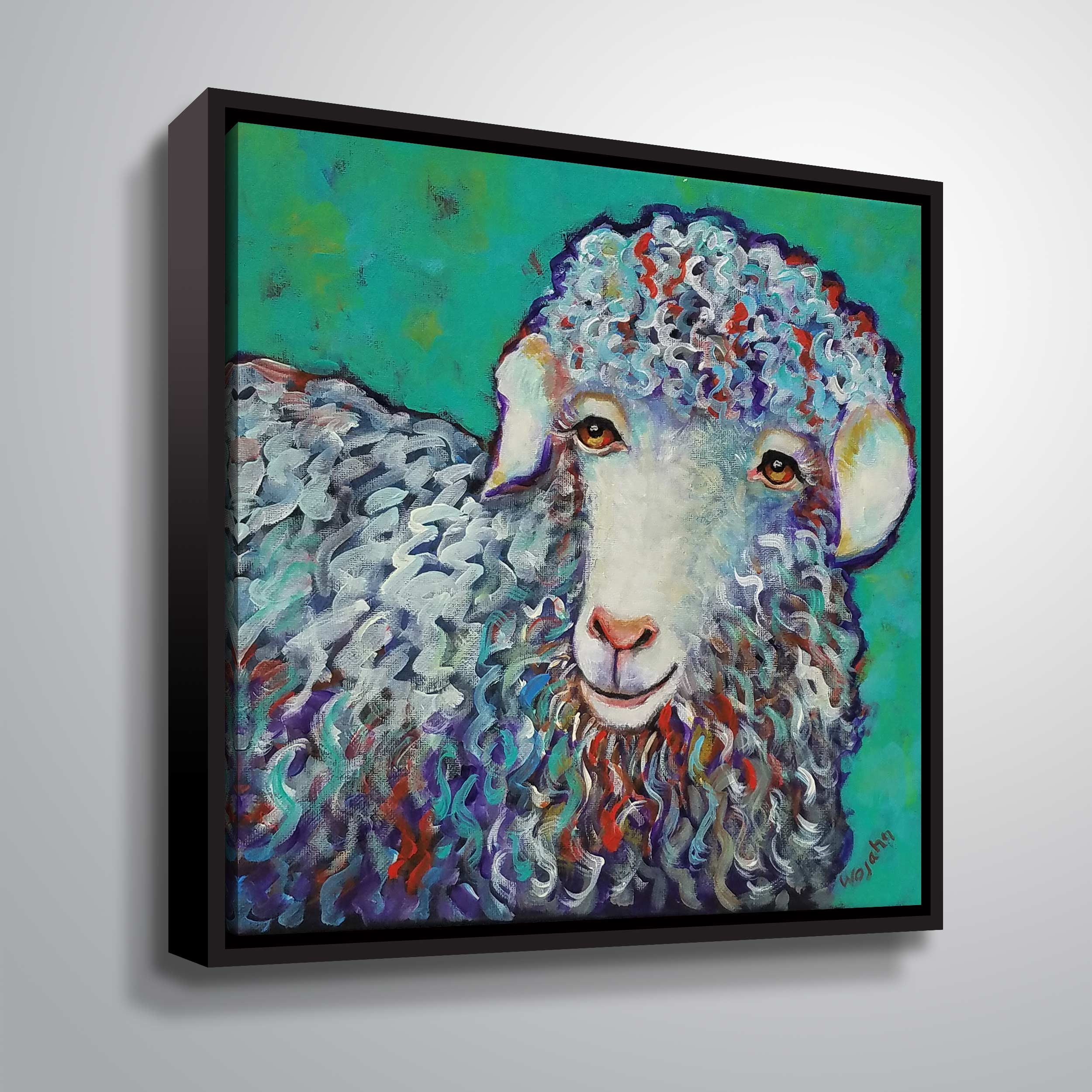 ArtWall A sheep in sheeps clothing, Gallery Wrapped Floater-framed Canvas by Holly Wojahn
