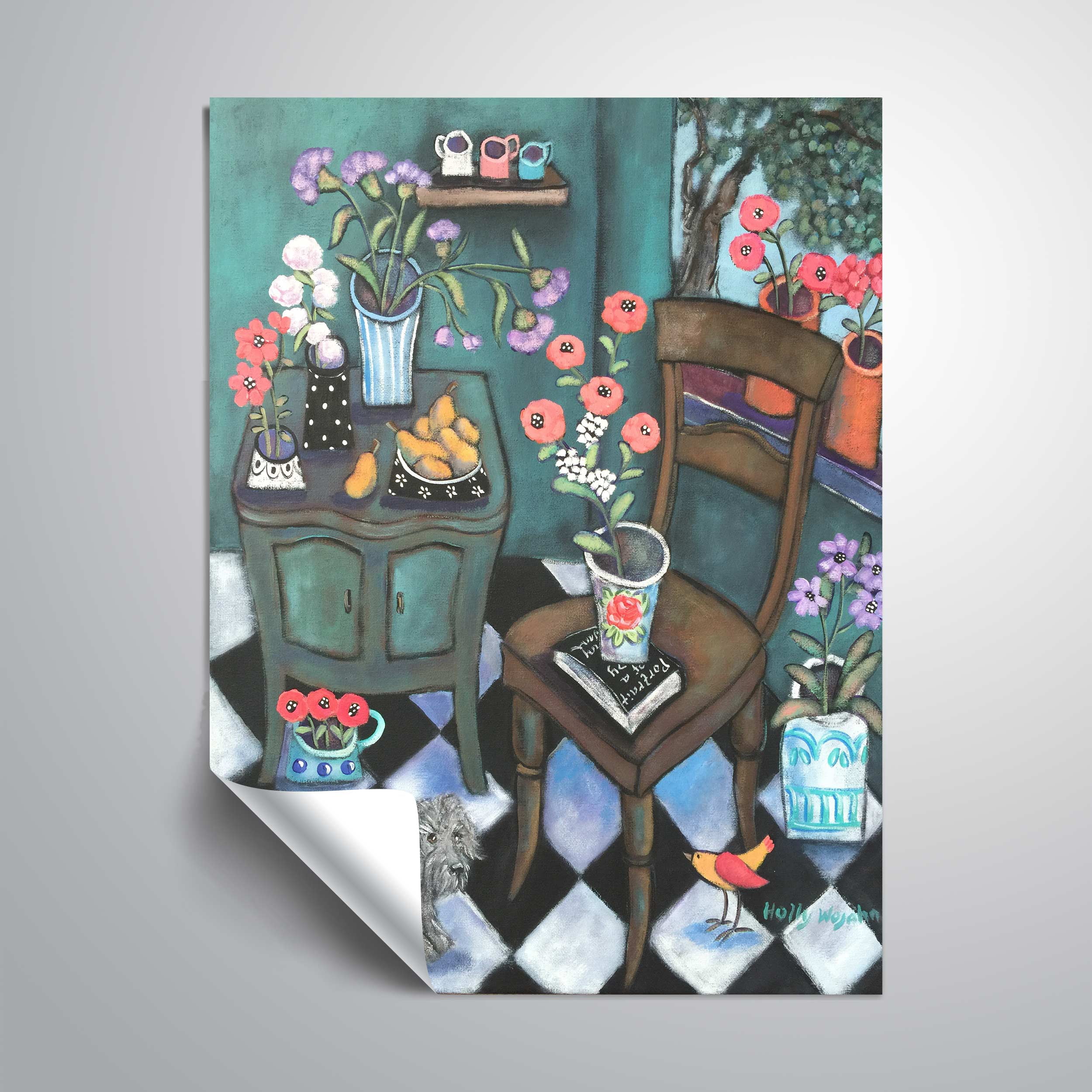 ArtWall ANOTHER FLOWERY CORNER, Removable Wall Art Mural by Holly Wojahn