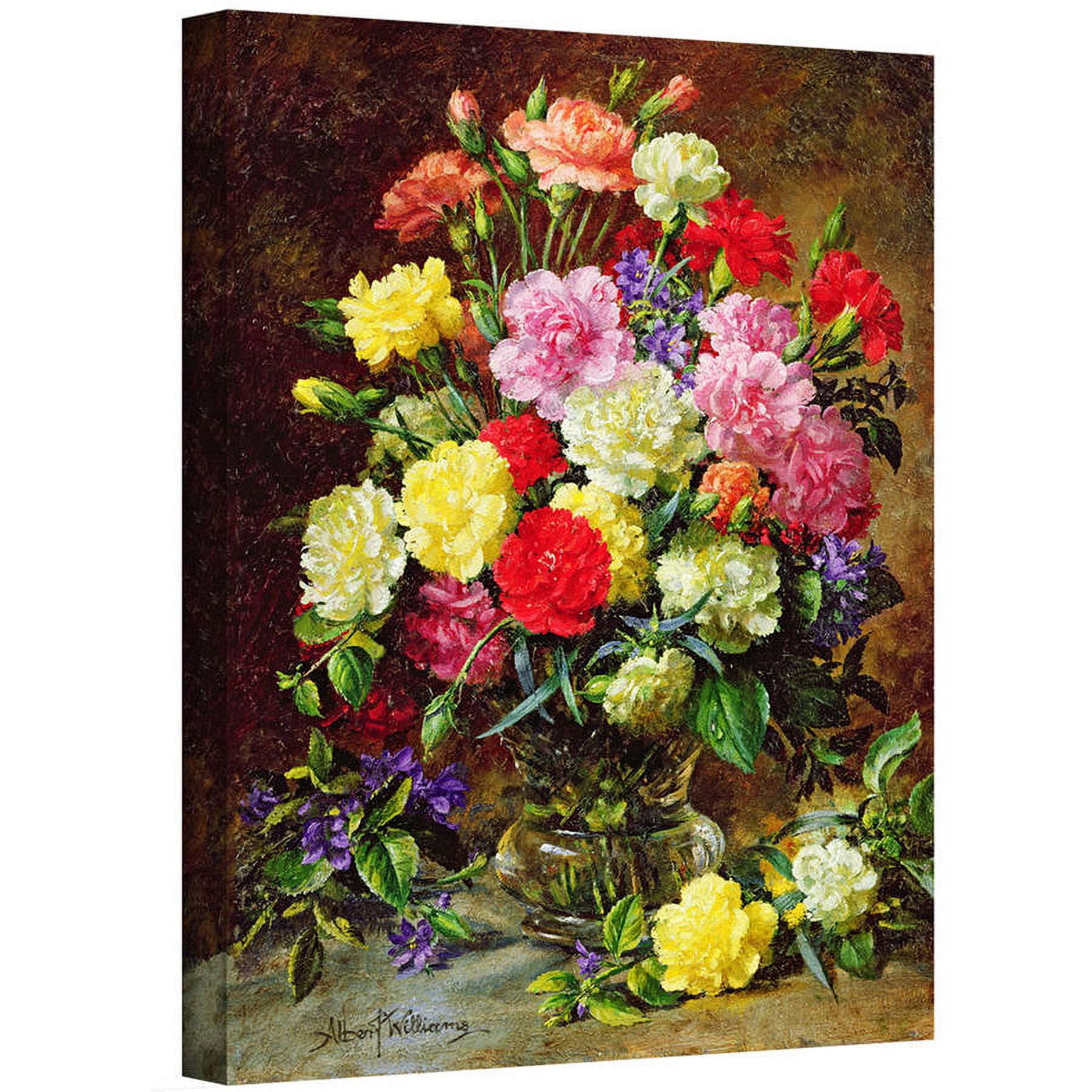 ArtWall Albert Williams "Carnations of Radiant Colors" Gallery-wrapped Canvas