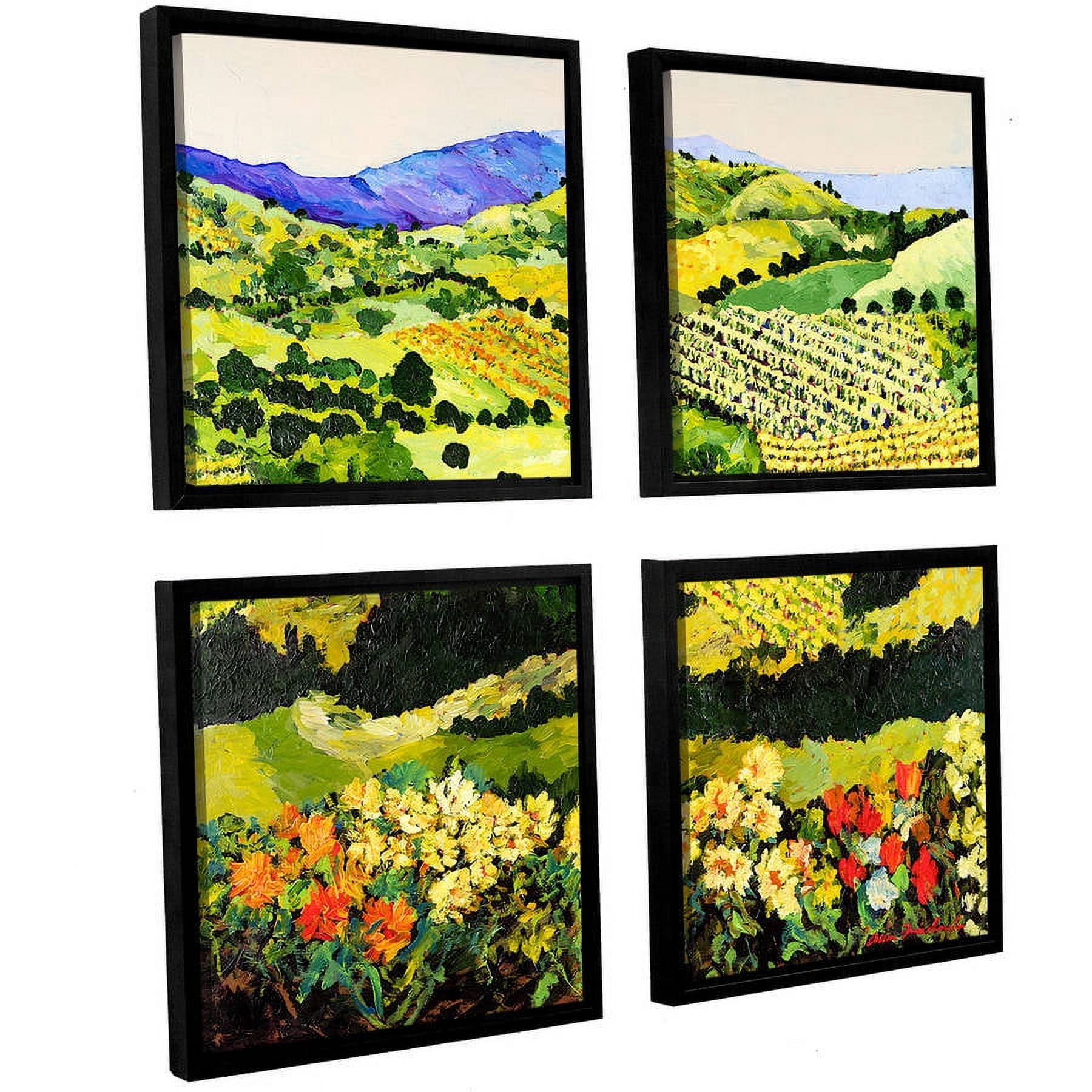 ArtWall Allan Friedlander "Autumn Remembered" 4-Piece Floater Framed Canvas Square Set