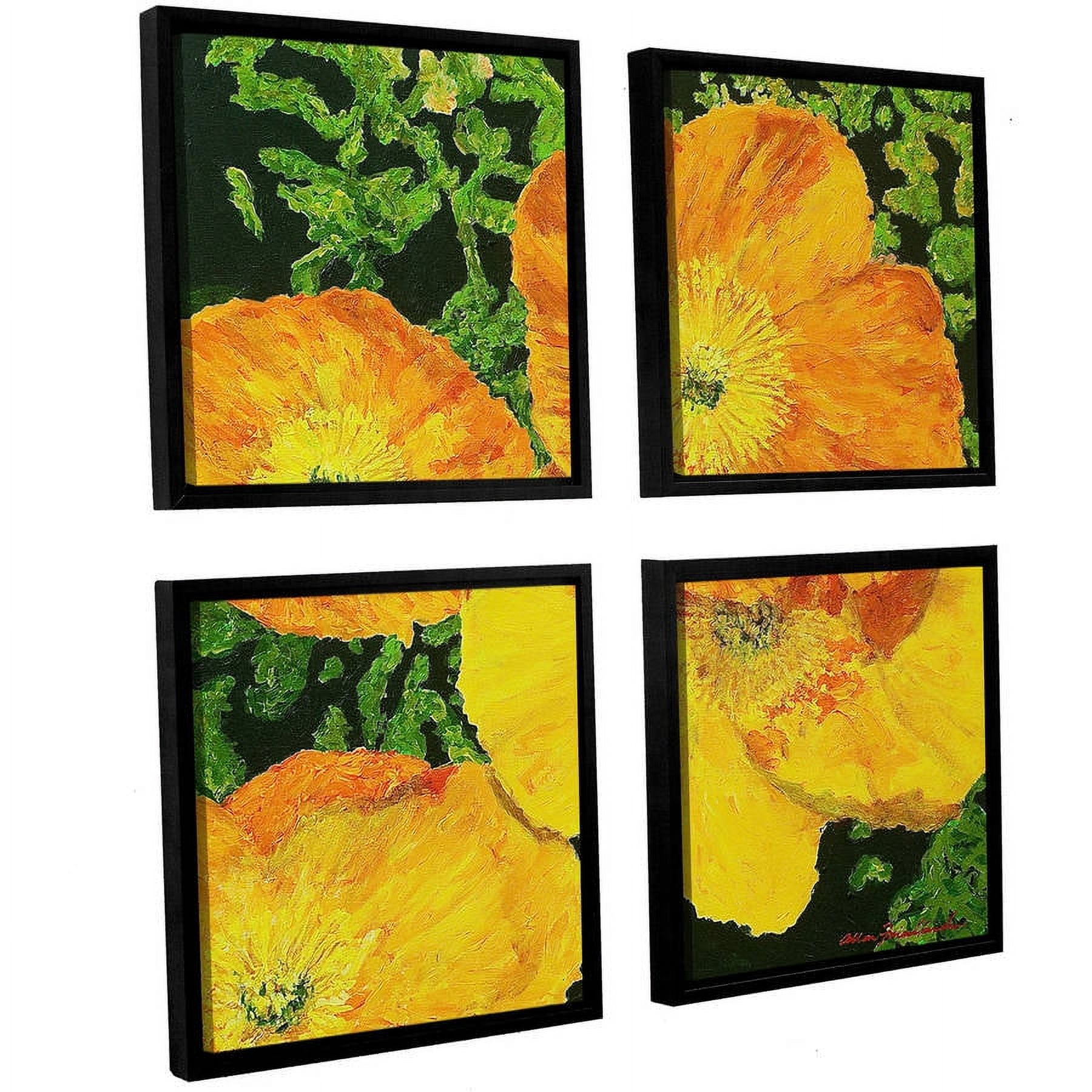 ArtWall Allan Friedlander "Blazing Glory" 4-Piece Floater Framed Canvas Square Set