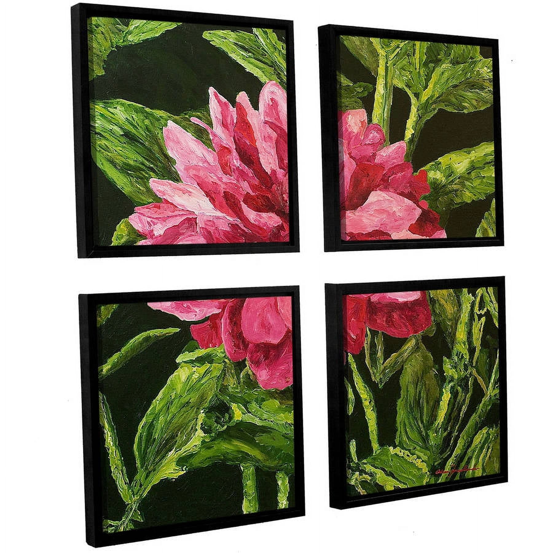 ArtWall Allan Friedlander "Bloom" 4-Piece Floater Framed Canvas Square Set