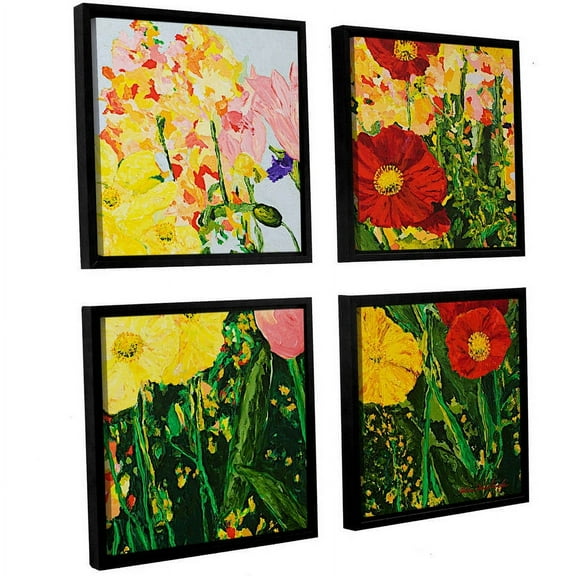 ArtWall Allan Friedlander "Blue Skies and Sunshine" 4-Piece Floater Framed Canvas Square Set