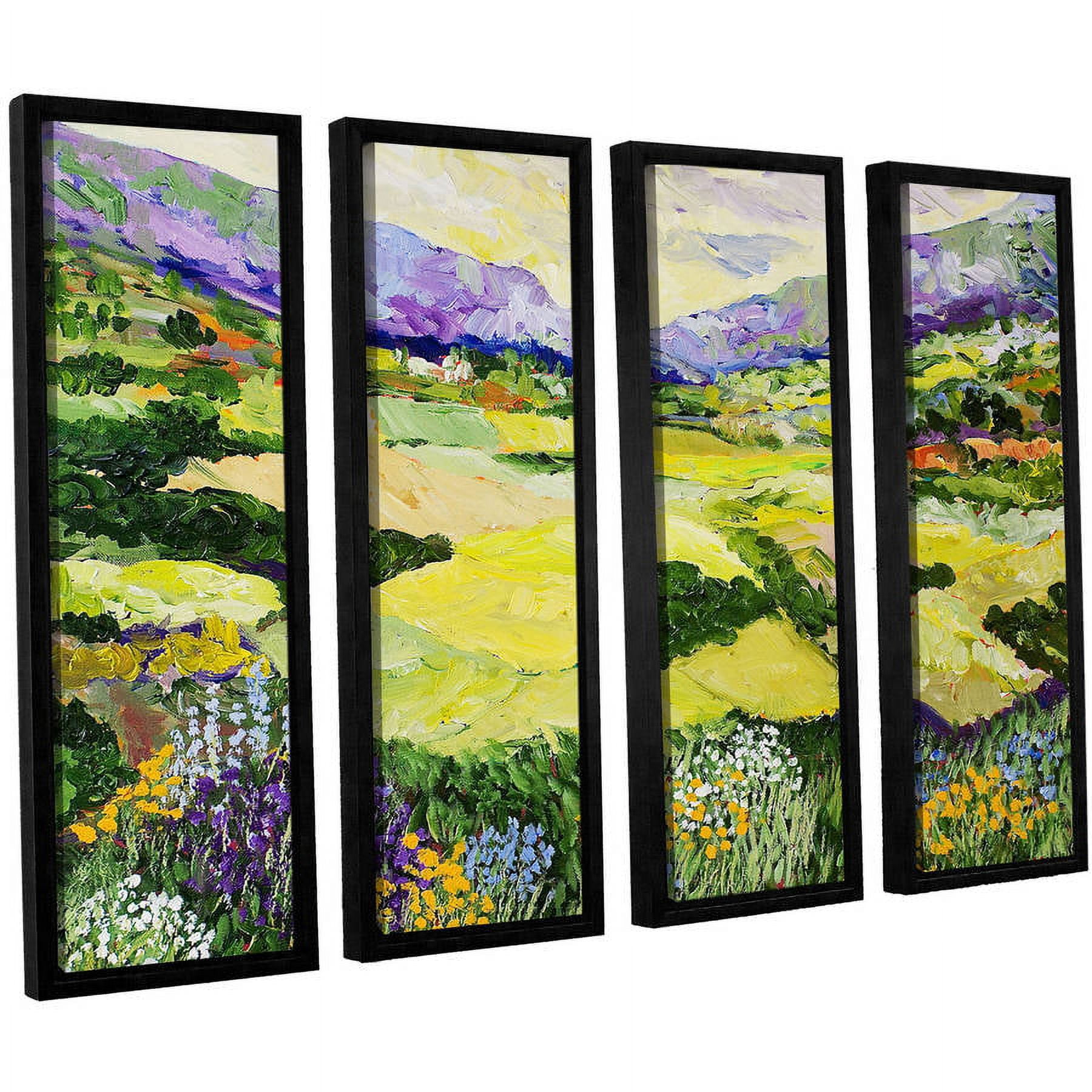 ArtWall Allan Friedlander "Cool Grass" 4-Piece Floater Framed Canvas Set