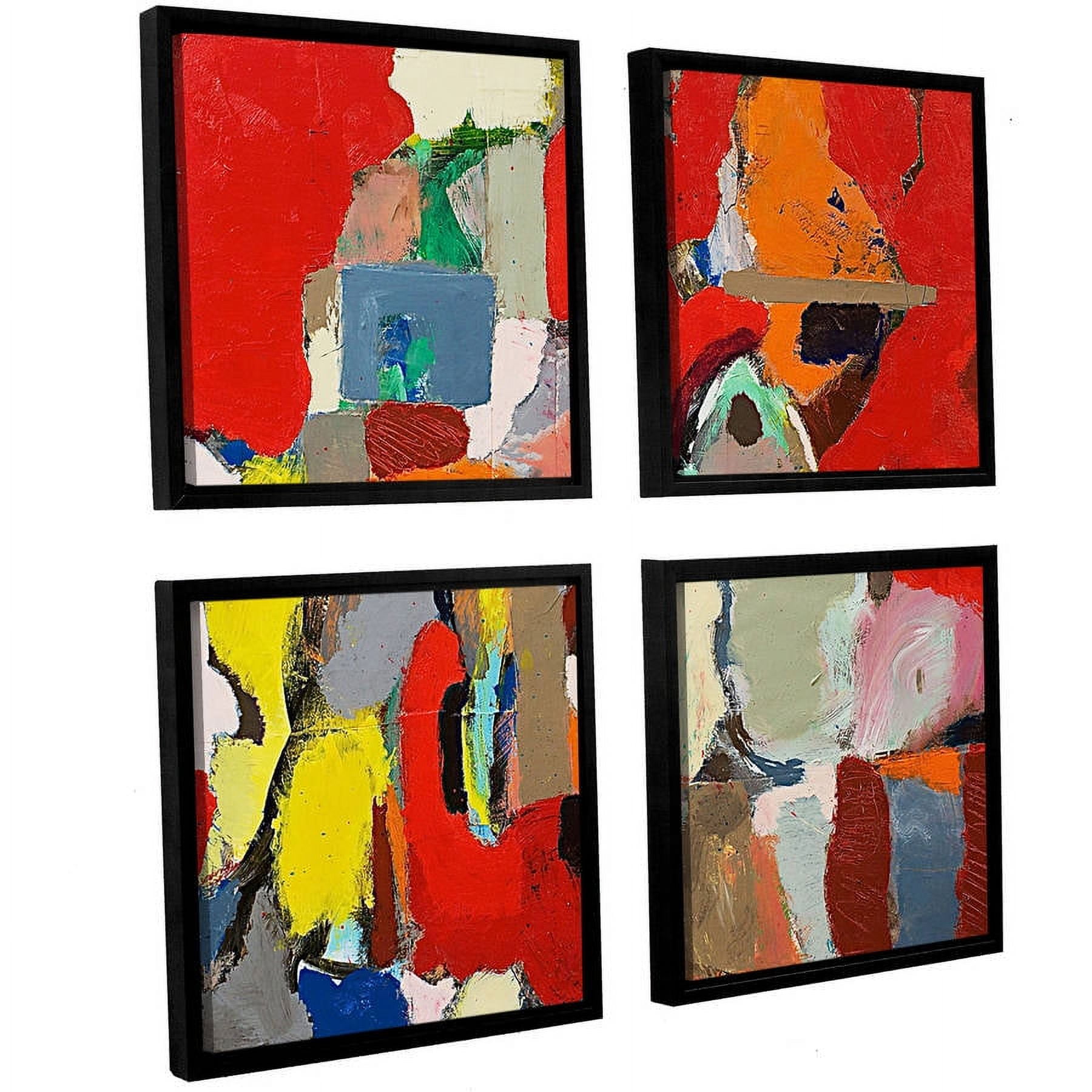 ArtWall Allan Friedlander "Costal Sunrise" 4-Piece Floater Framed Canvas Square Set
