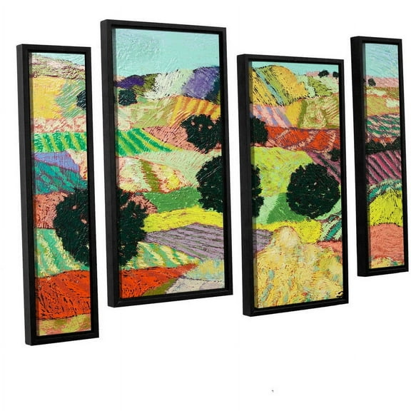 ArtWall Allan Friedlander "Crystal Mountain" 4-Piece Floater Framed Canvas Staggered Set