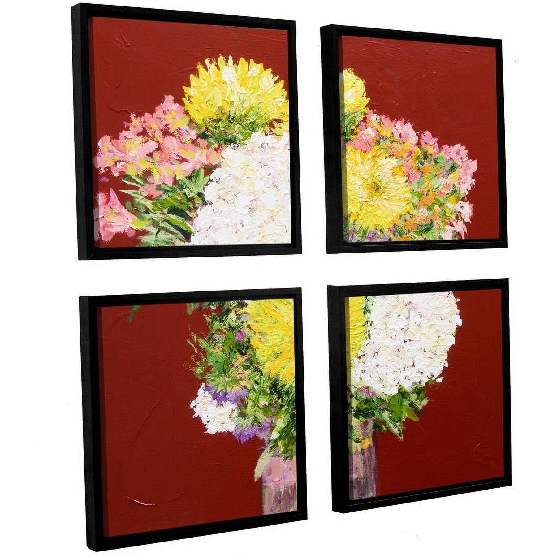 ArtWall Allan Friedlander "Feeling Happy" 4-Piece Floater-framed Canvas Square Set