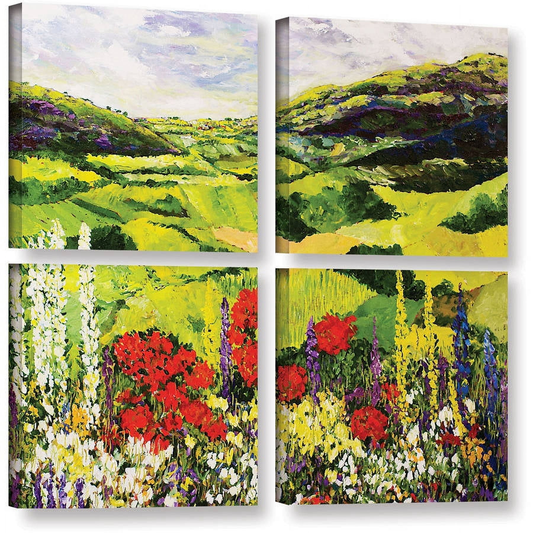 ArtWall Allan Friedlander "Meadow Lark" 4-Piece Gallery-wrapped Canvas Square Set