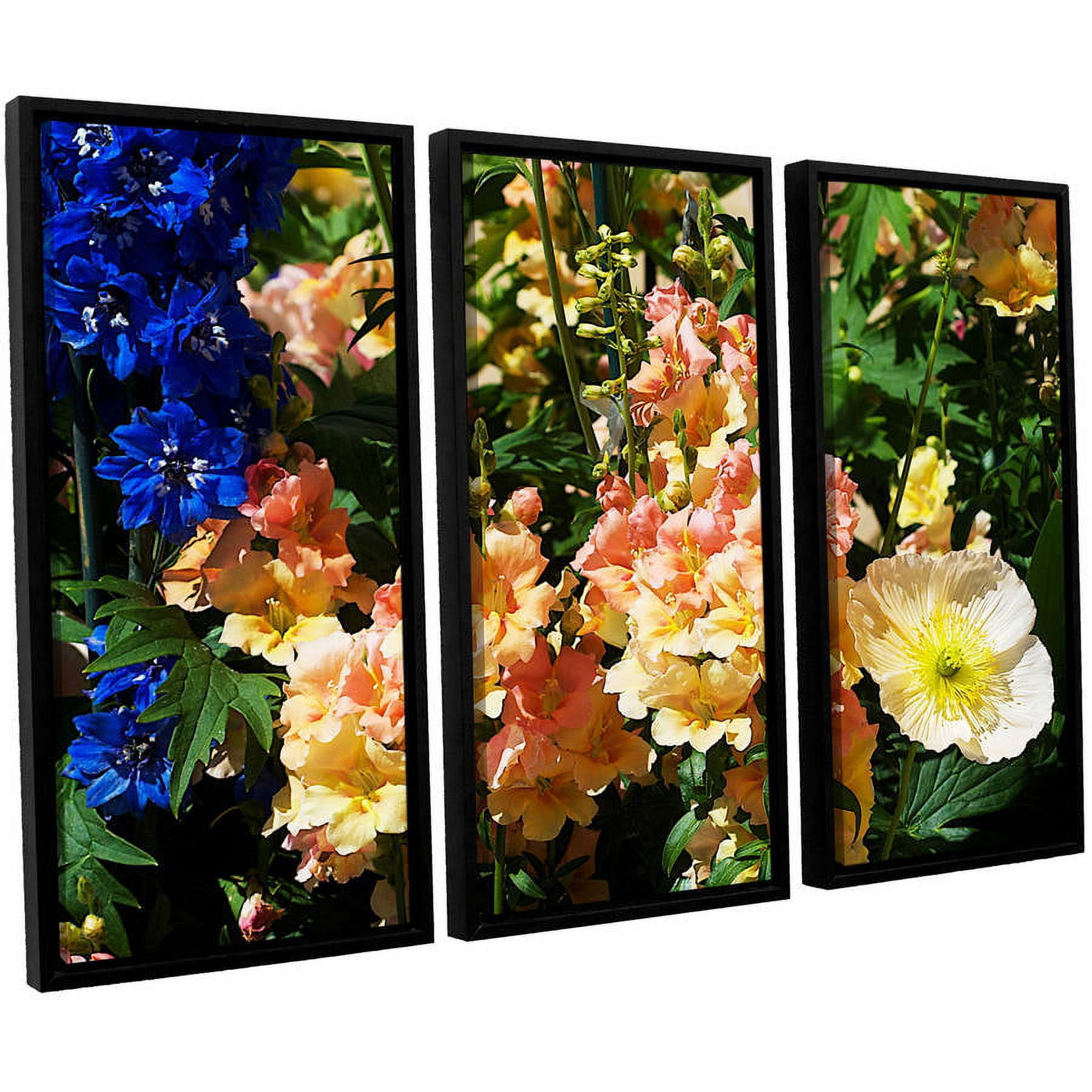 ArtWall Allan Friedlander "Pink Poppy" 3-Piece Floater-framed Canvas Set