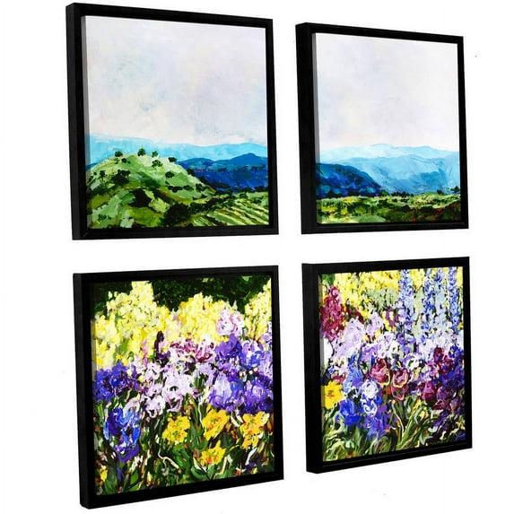 ArtWall Allan Friedlander "Pollinator's Ravine" 4-Piece Floater-framed Canvas Square Set