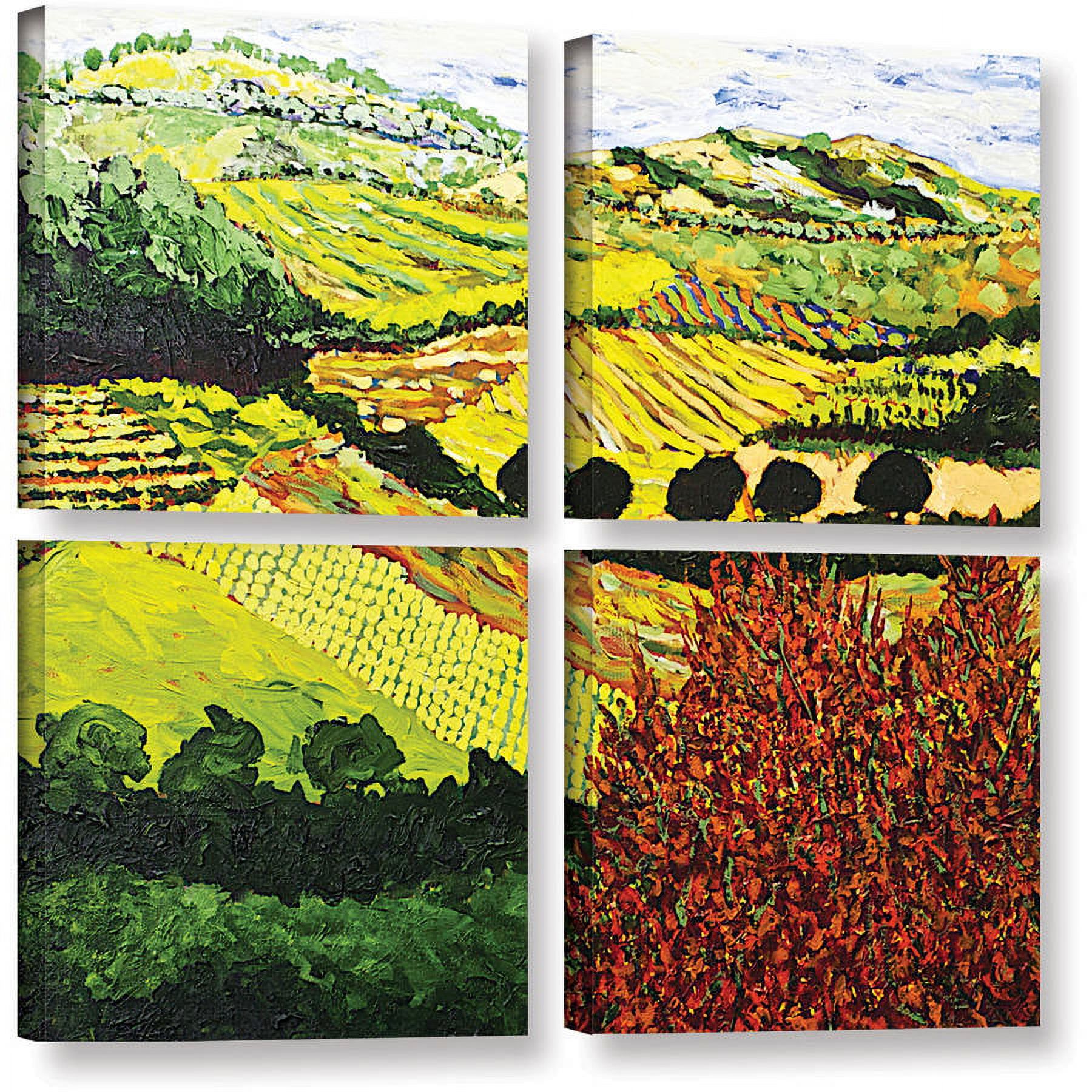 ArtWall Allan Friedlander "Red Bush" 4-Piece Gallery-wrapped Canvas Square Set