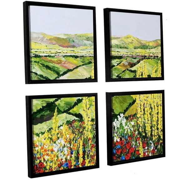 ArtWall Allan Friedlander "Rolling Fields" 4-Piece Floater-framed Canvas Square Set