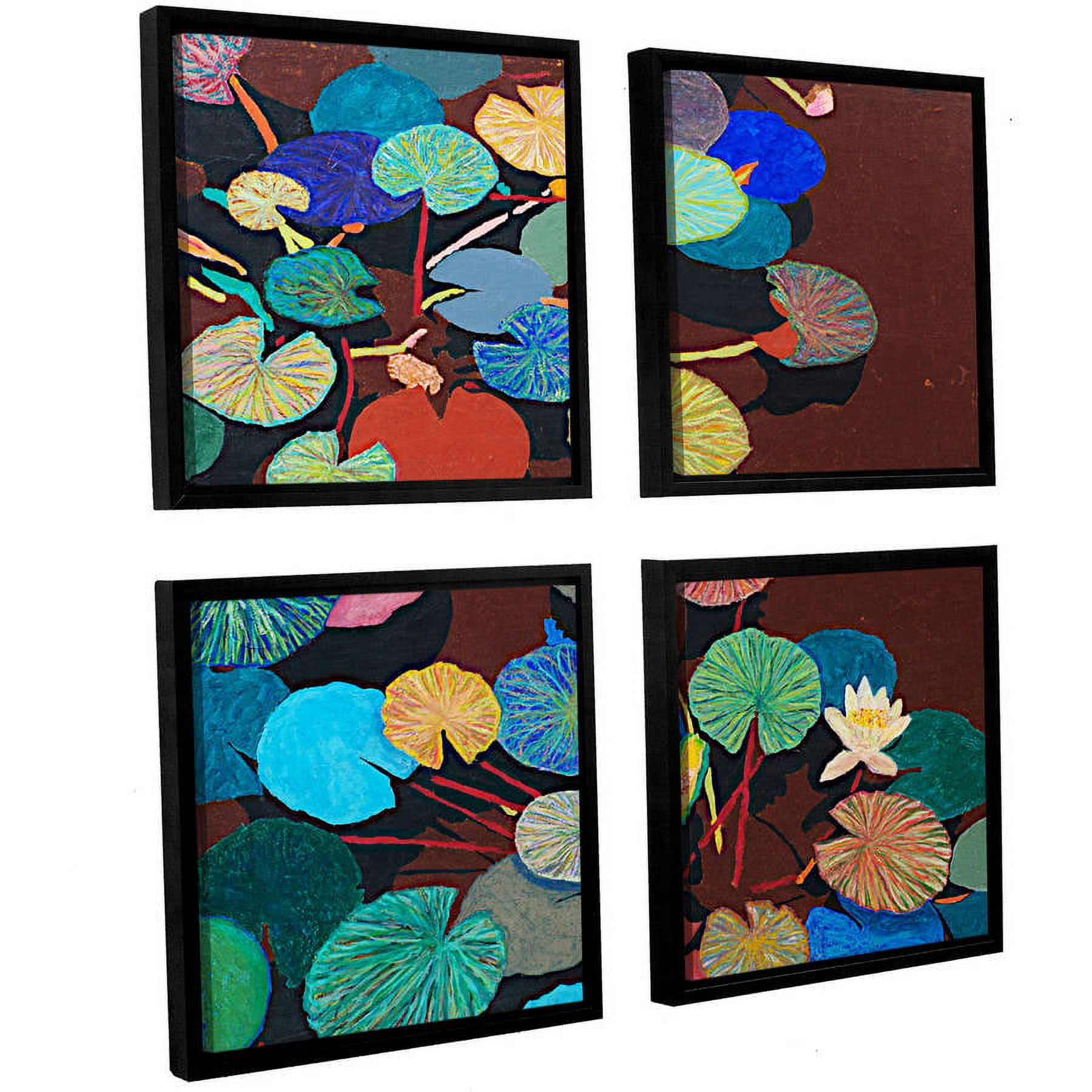 ArtWall Allan Friedlander "Slow Stream" 4-Piece Floater-framed Canvas Square Set
