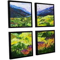 ArtWall Allan Friedlander "Soft Grass" 4-Piece Floater-framed Canvas Square Set