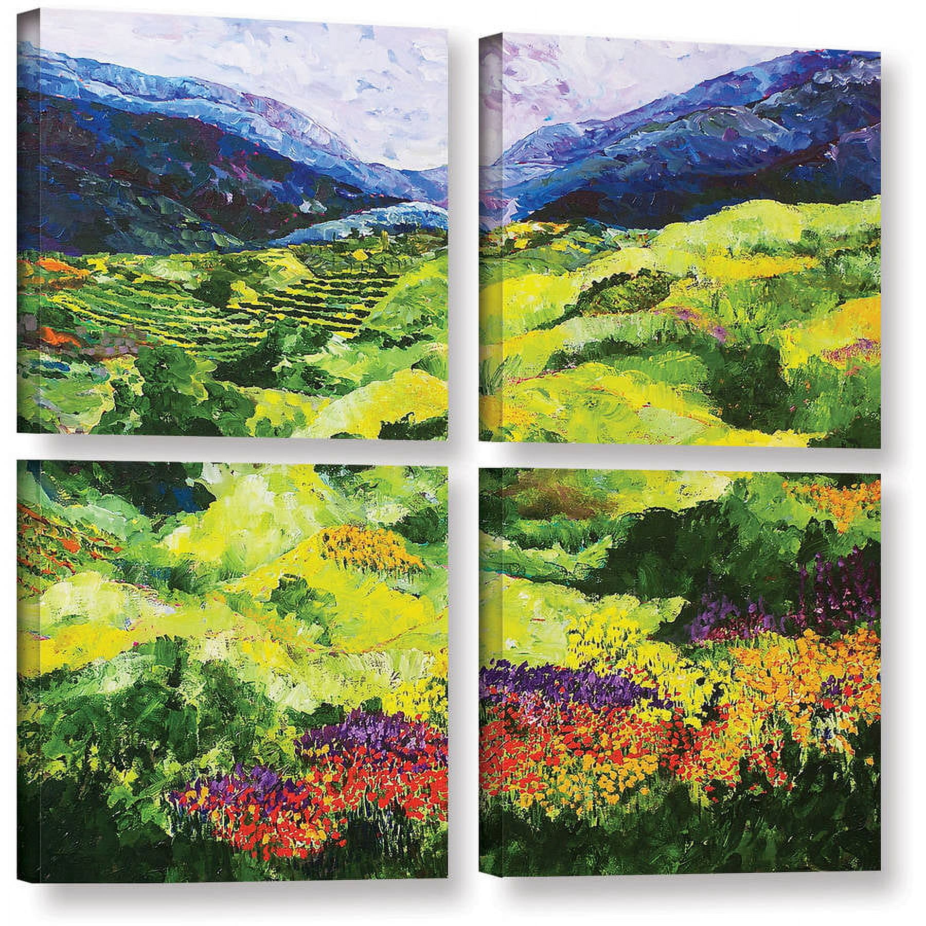 ArtWall Allan Friedlander "Soft Grass" 4-Piece Gallery-wrapped Canvas Square Set