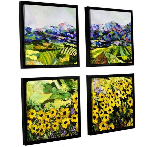 ArtWall Allan Friedlander "Sweet Bluff" 4-Piece Floater-framed Canvas Square Set