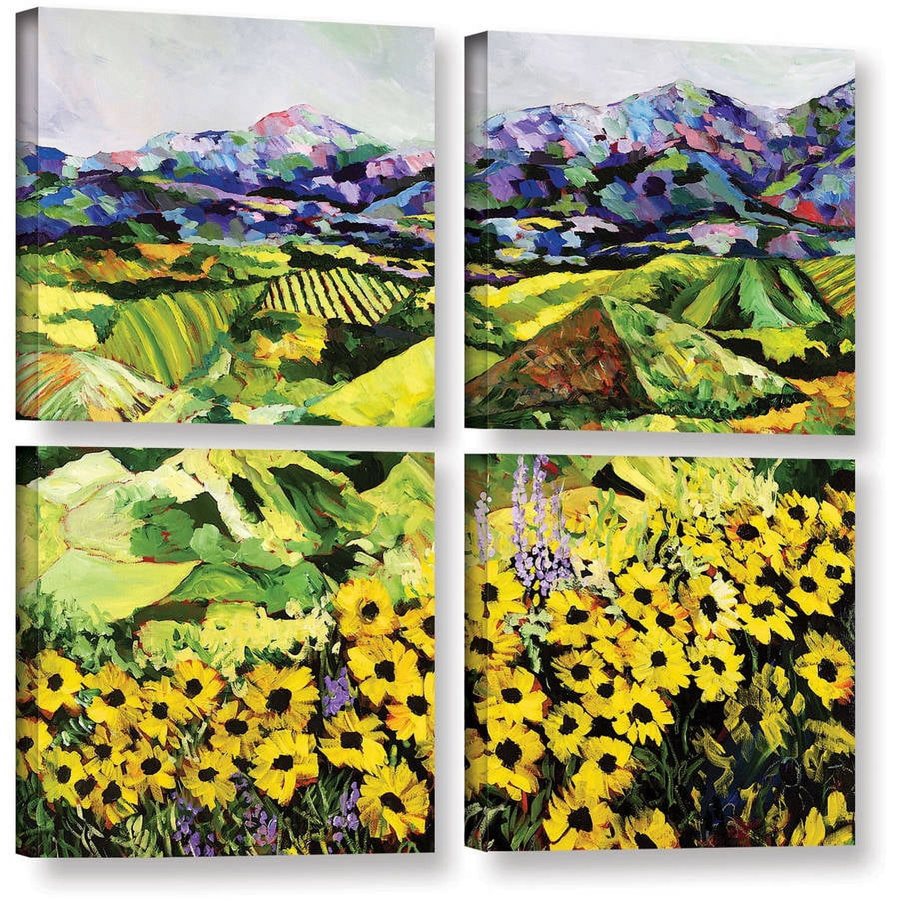 ArtWall Allan Friedlander "Sweet Bluff" 4-Piece Gallery-wrapped Canvas Square Set