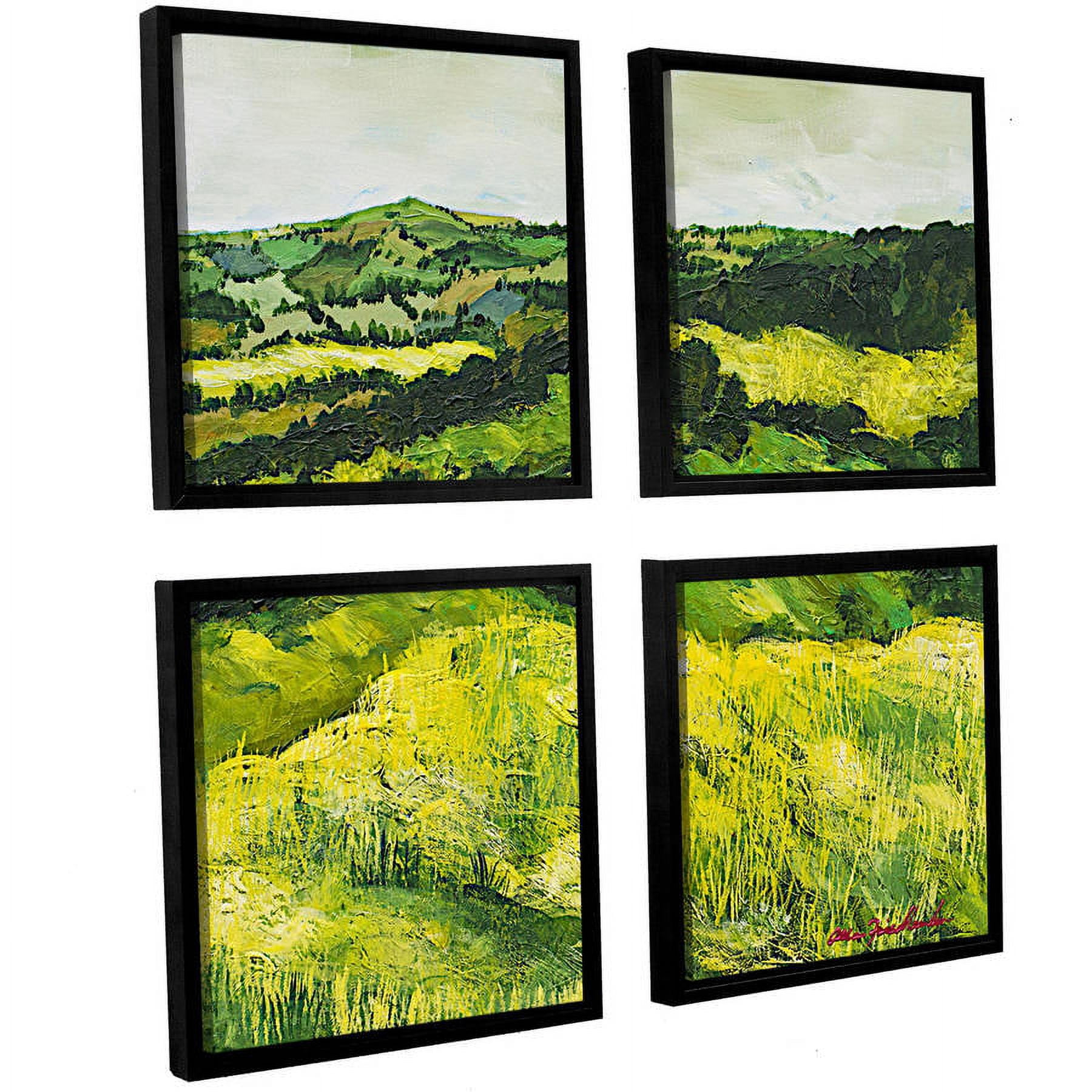 ArtWall Allan Friedlander "Tall Grass Path" 4-Piece Floater-framed Canvas Square Set