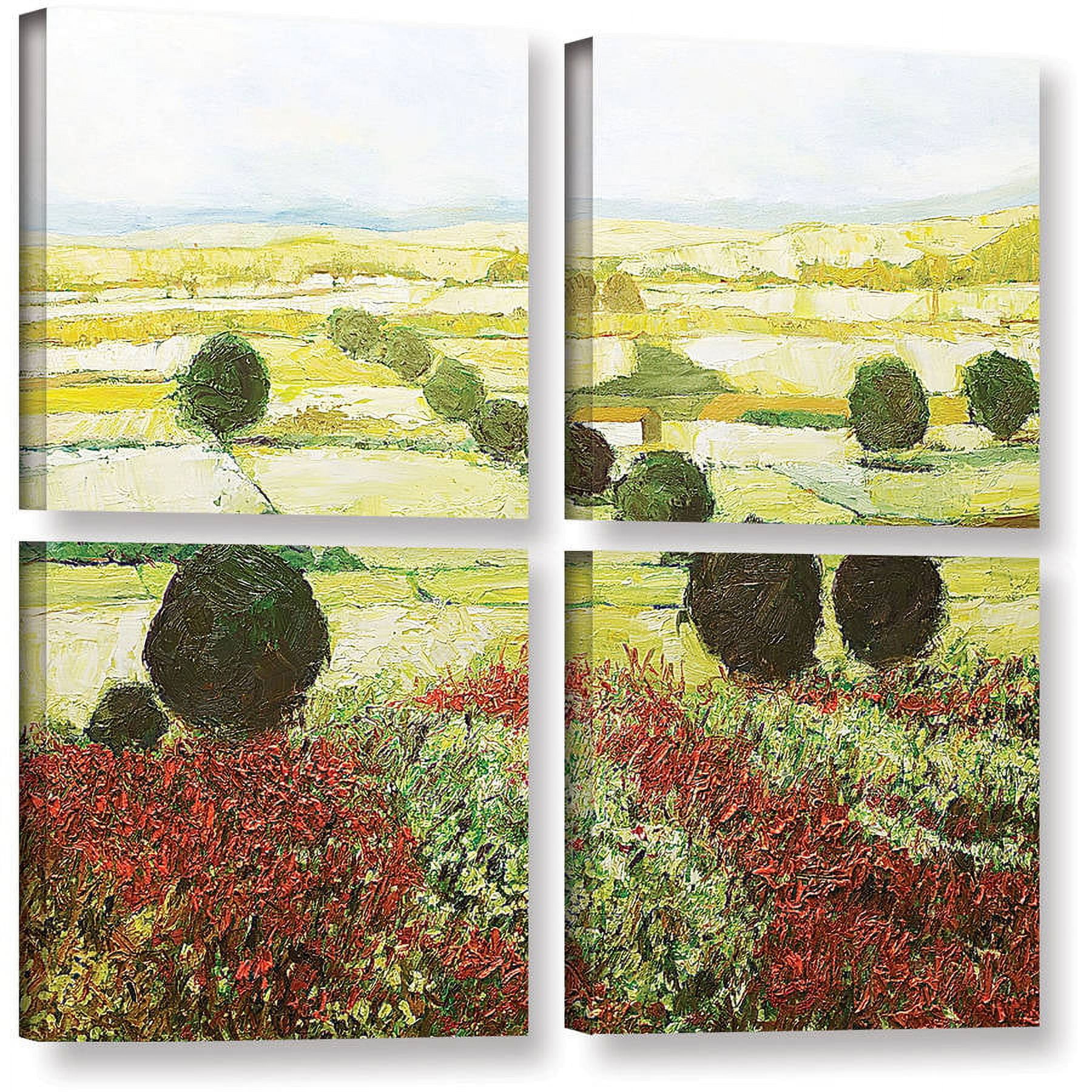 ArtWall Allan Friedlander "Wildflower Valley" 4-Piece Gallery-wrapped Canvas Square Set