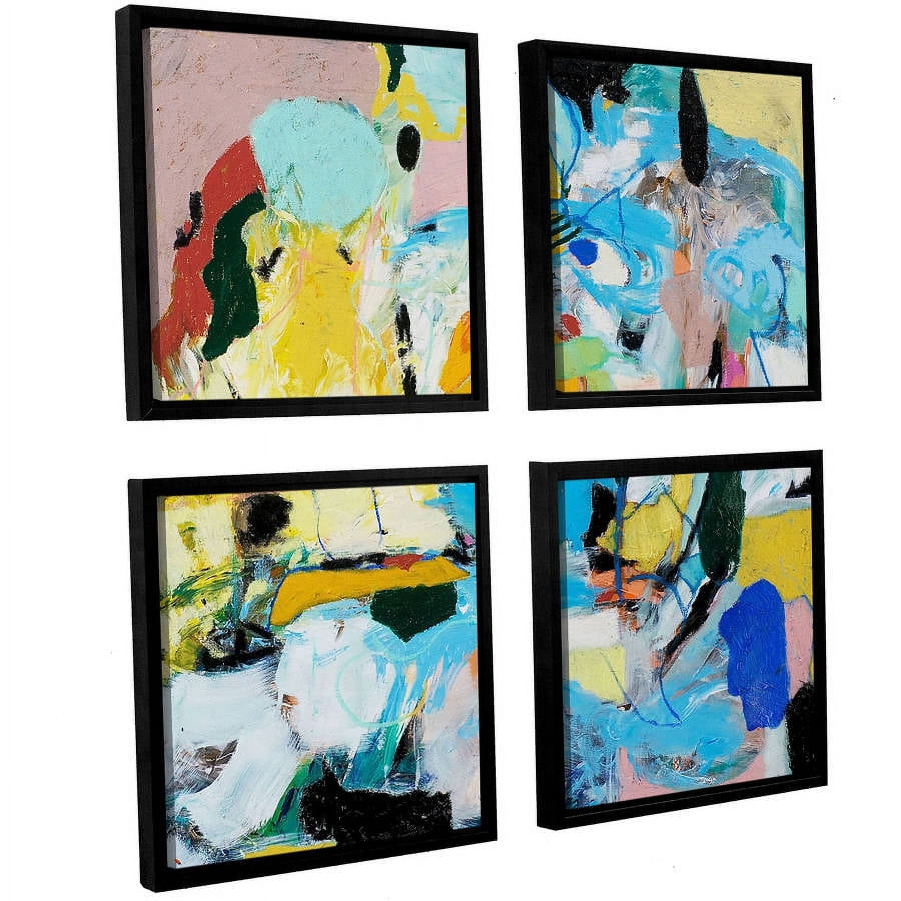 ArtWall Allan Friedlander "World Of Action" 4-Piece Floater-framed Canvas Square Set