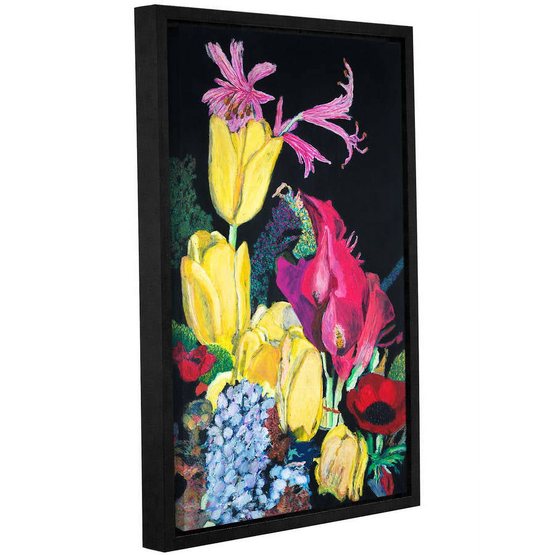 ArtWall Allan Friedlander "Yellow Tulips" Gallery-wrapped Floater-framed Canvas