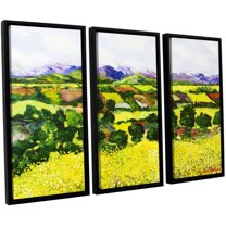 ArtWall Allan Friedlander "Yellow Weeds" 3-Piece Floater-framed Canvas Set