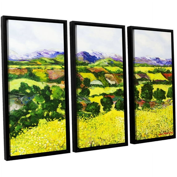 ArtWall Allan Friedlander "Yellow Weeds" 3-Piece Floater-framed Canvas Set