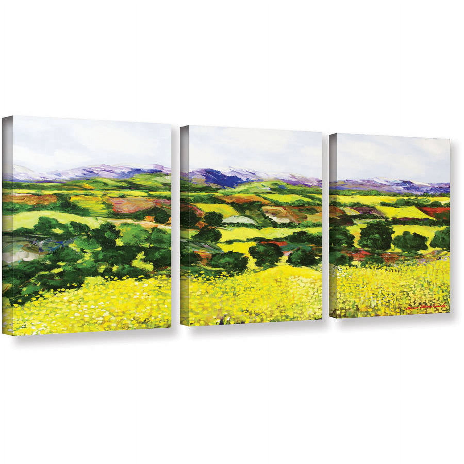 ArtWall Allan Friedlander "Yellow Weeds" 3-Piece Gallery-wrapped Canvas Set